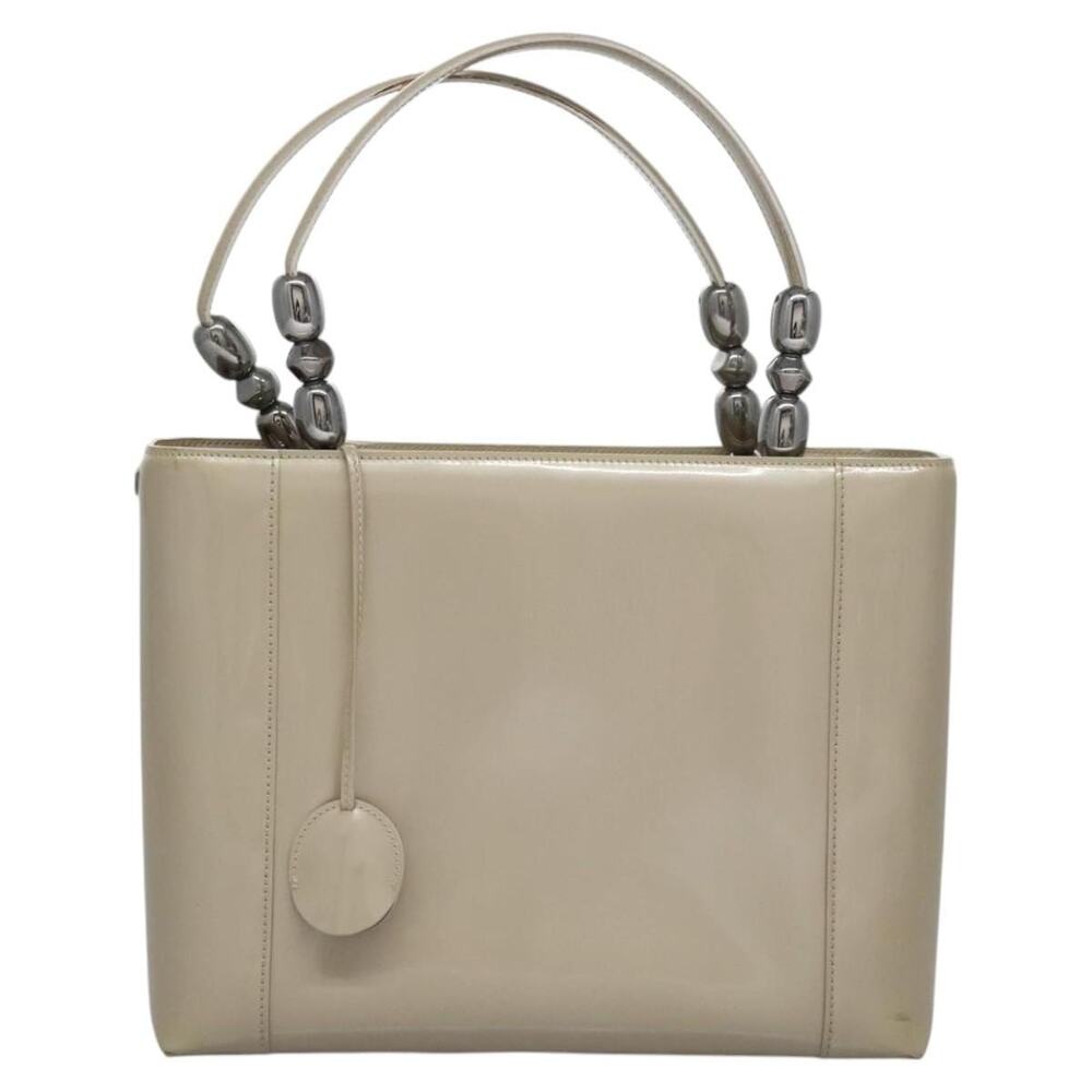 Dior Maris Pearl Bag Patent Leather Beige Ma